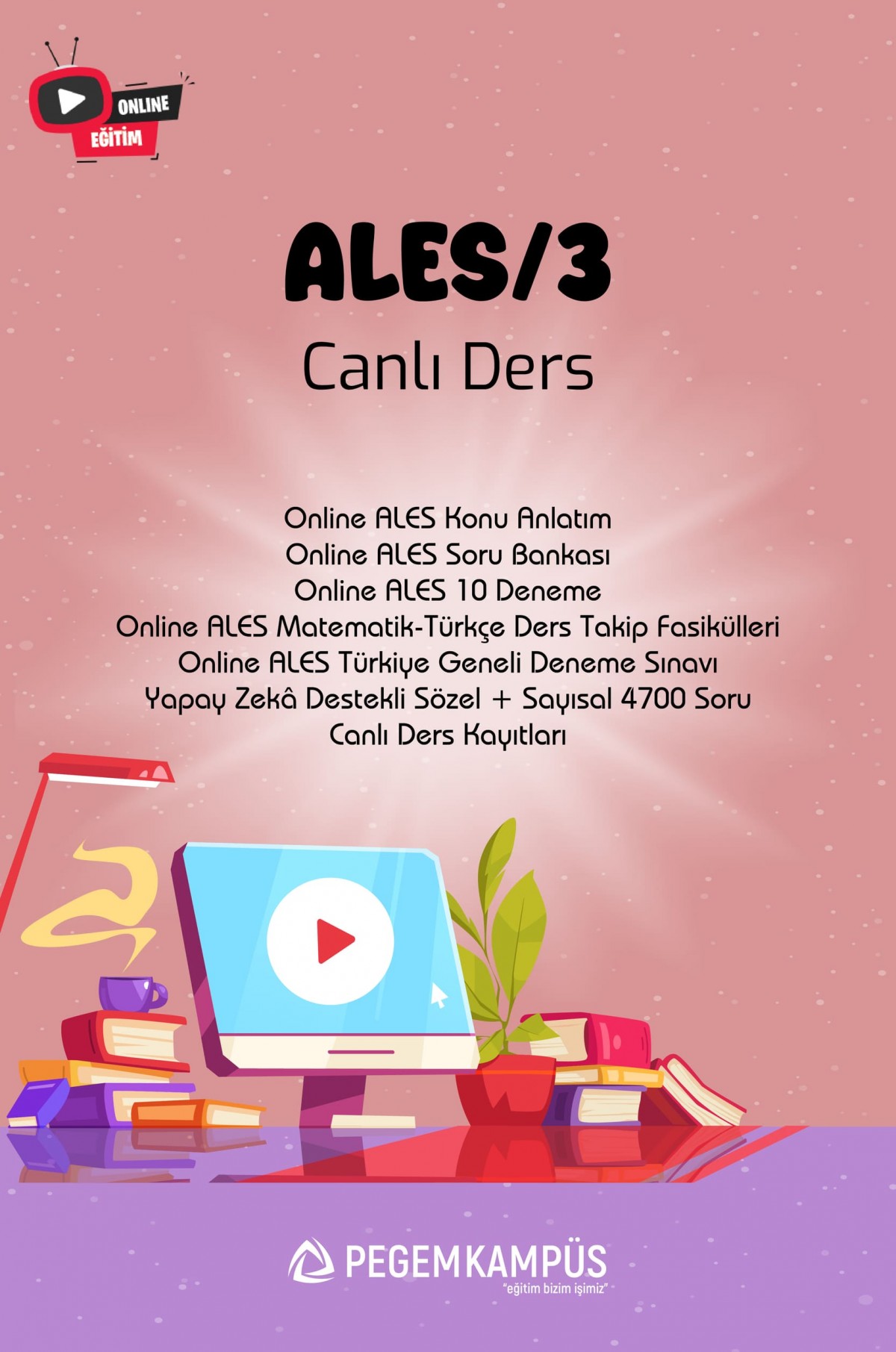 2024 ALES/3 Canlı Ders + Online Materyaller