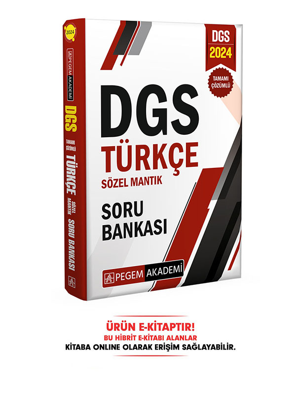 2024 DGS Türkçe Sözel Mantık Tamamı Çözümlü Soru Bankası E-Kitap
