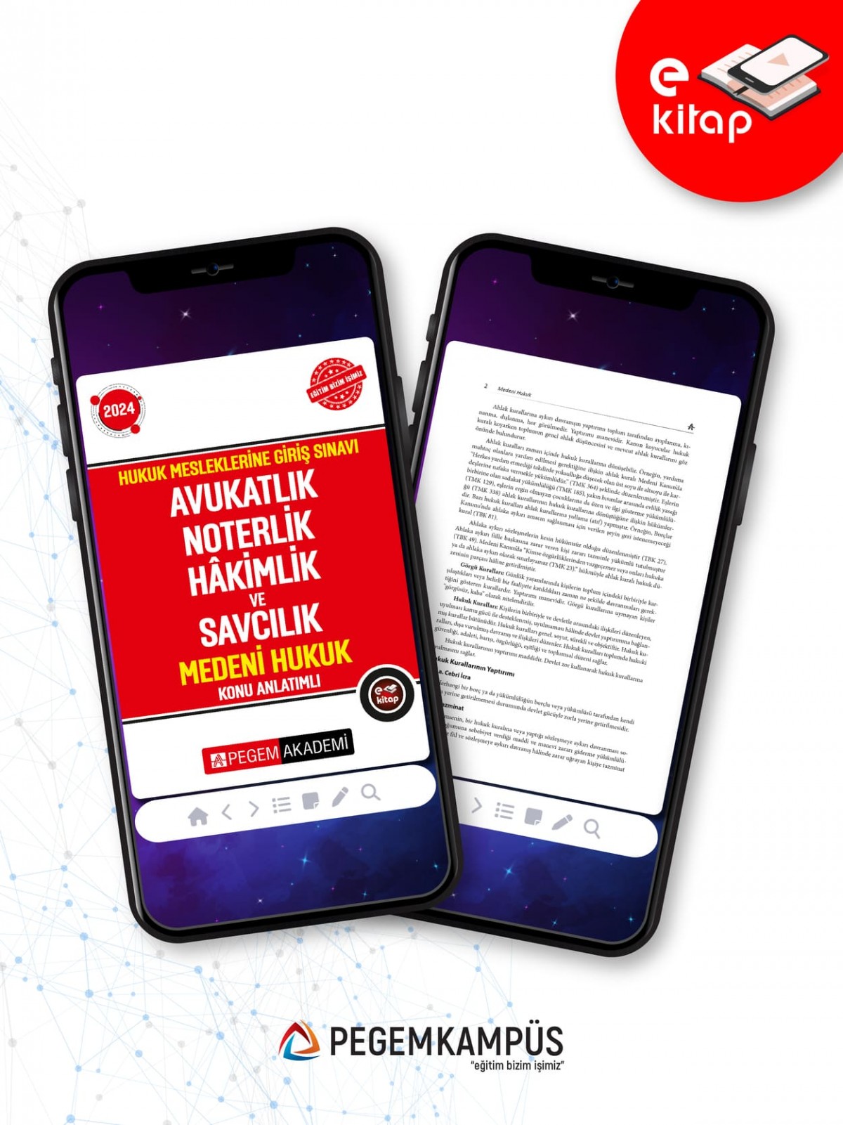 2024 Hukuk Mesleklerine Giriş Sınavı Avukatlık Noterlik Hakimlik ve Savcılık Medeni Hukuk Konu Anlatımlı E-Kitap