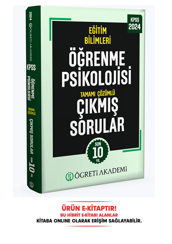 2024 KPSS Eğitim Bilimleri Öğrenme Psikolojisi Tamamı Çözümlü Çıkmış Sorular E-Kitap