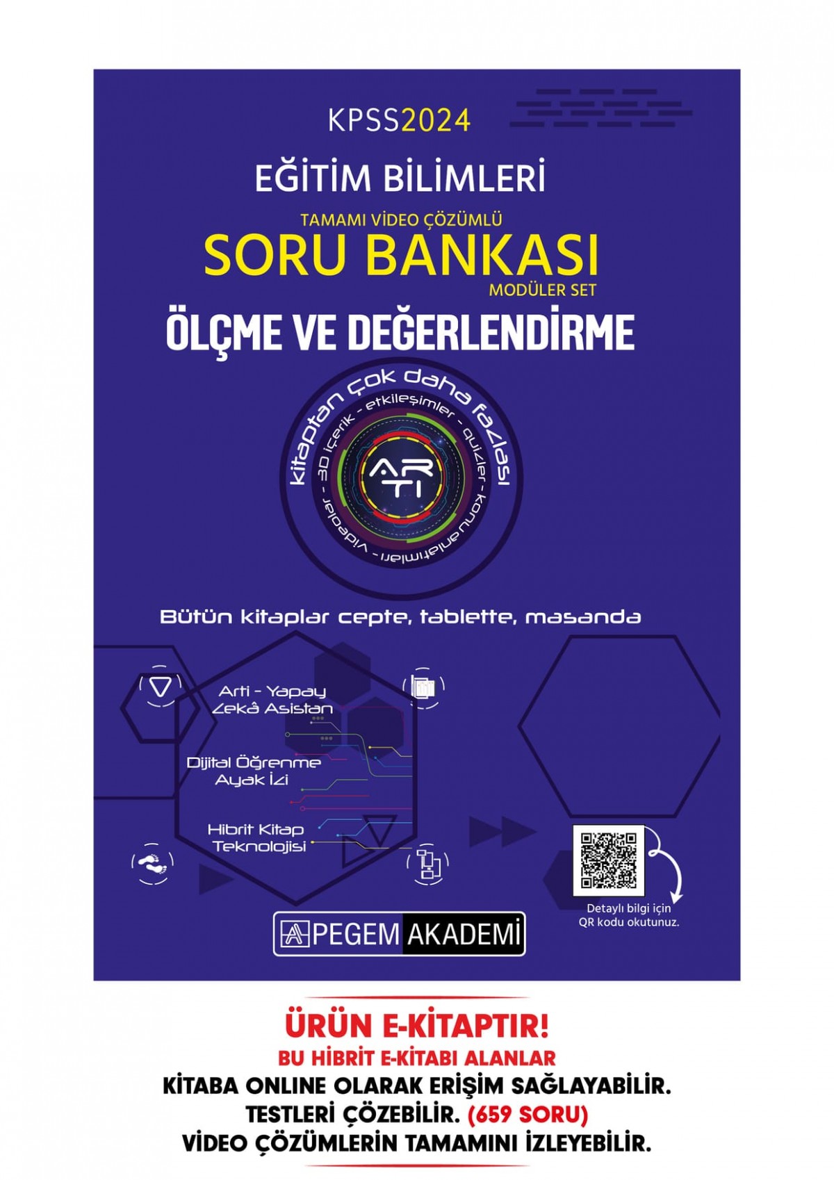 2024 KPSS Eğitim Bilimleri Ölçme ve Değerlendirme Soru Bankası Hibrit E-Kitap