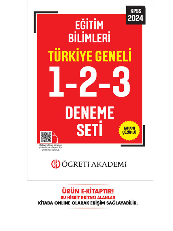 2024 KPSS Eğitim Bilimleri Tamamı Çözümlü Türkiye Geneli 1-2-3 (3'lü Deneme Seti) E-Kitap