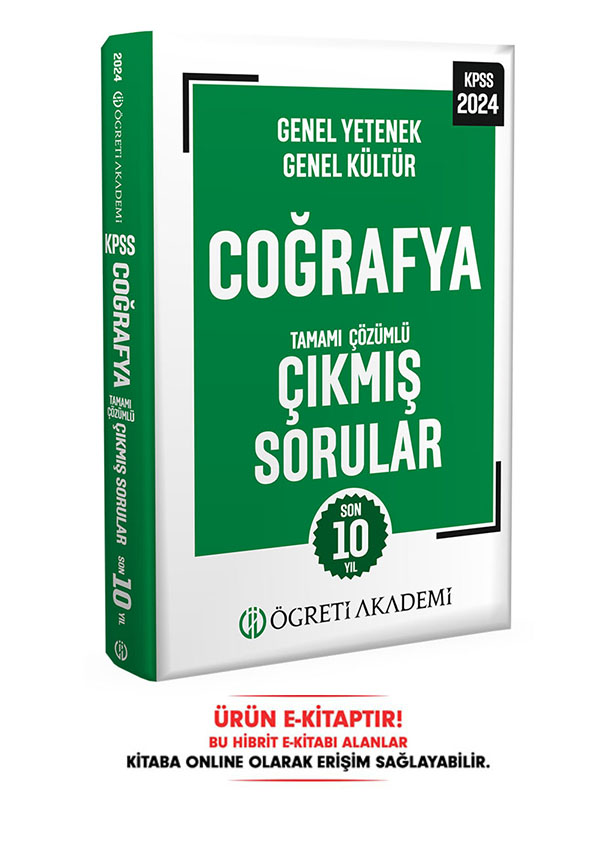 2024 KPSS Genel Yetenek Genel Kültür Coğrafya Tamamı Çözümlü Çıkmış Sorular E-Kitap