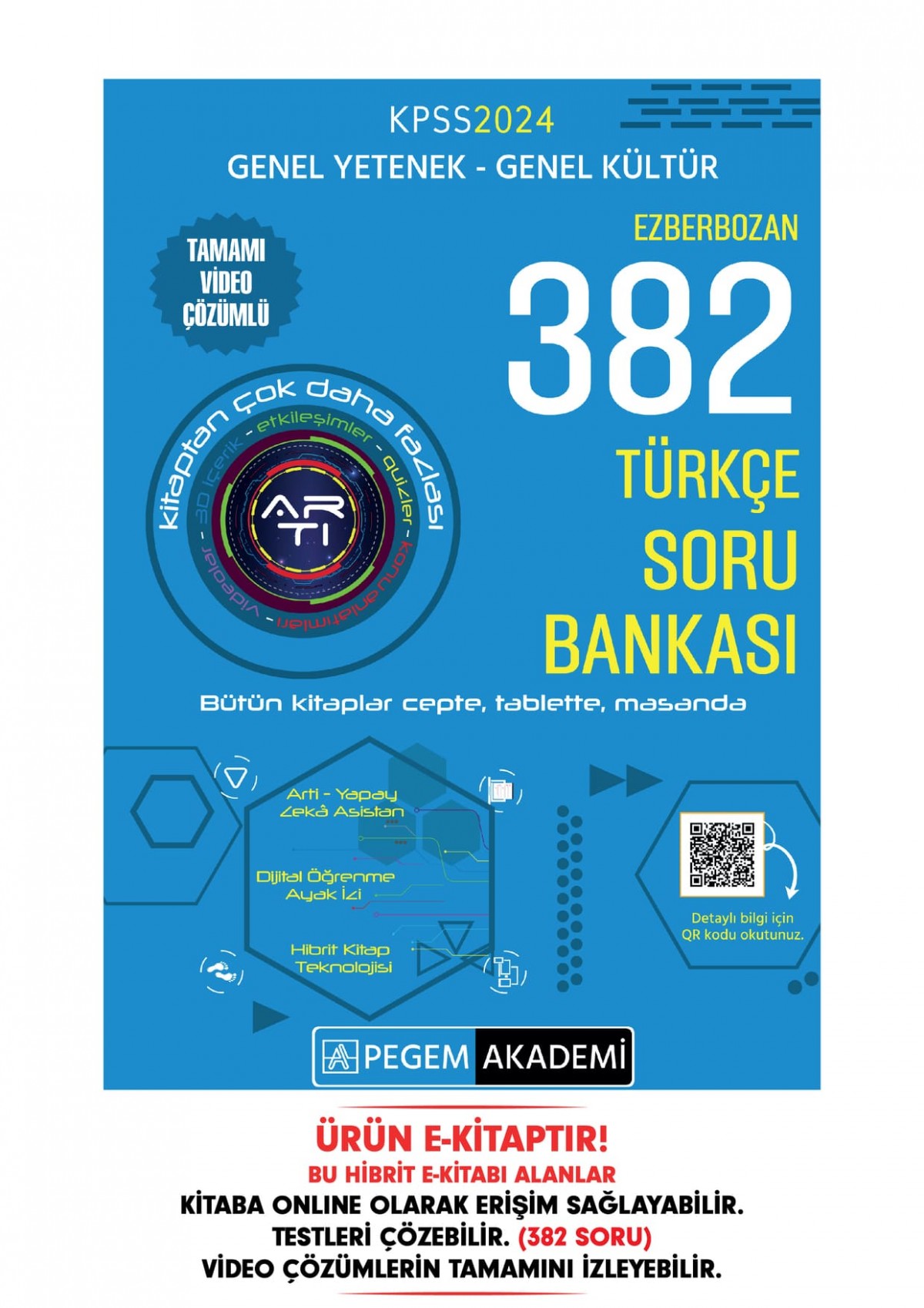 2024 KPSS Genel Yetenek Genel Kültür Ezberbozan 3000 Türkçe Soru Bankası Hibrit E-Kitap