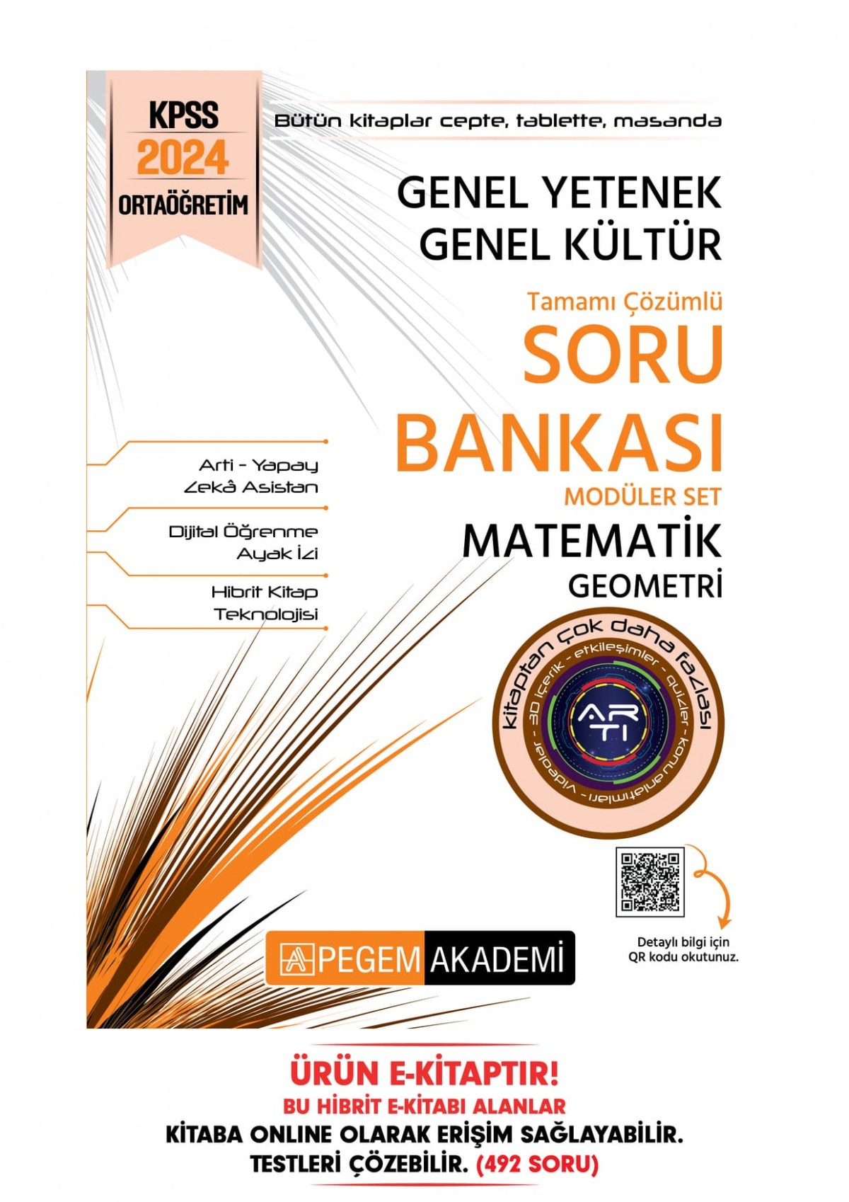 2024 KPSS Genel Yetenek Genel Kültür Ortaöğretim Matematik - Geometri Soru Bankası Hibrit E-Kitap