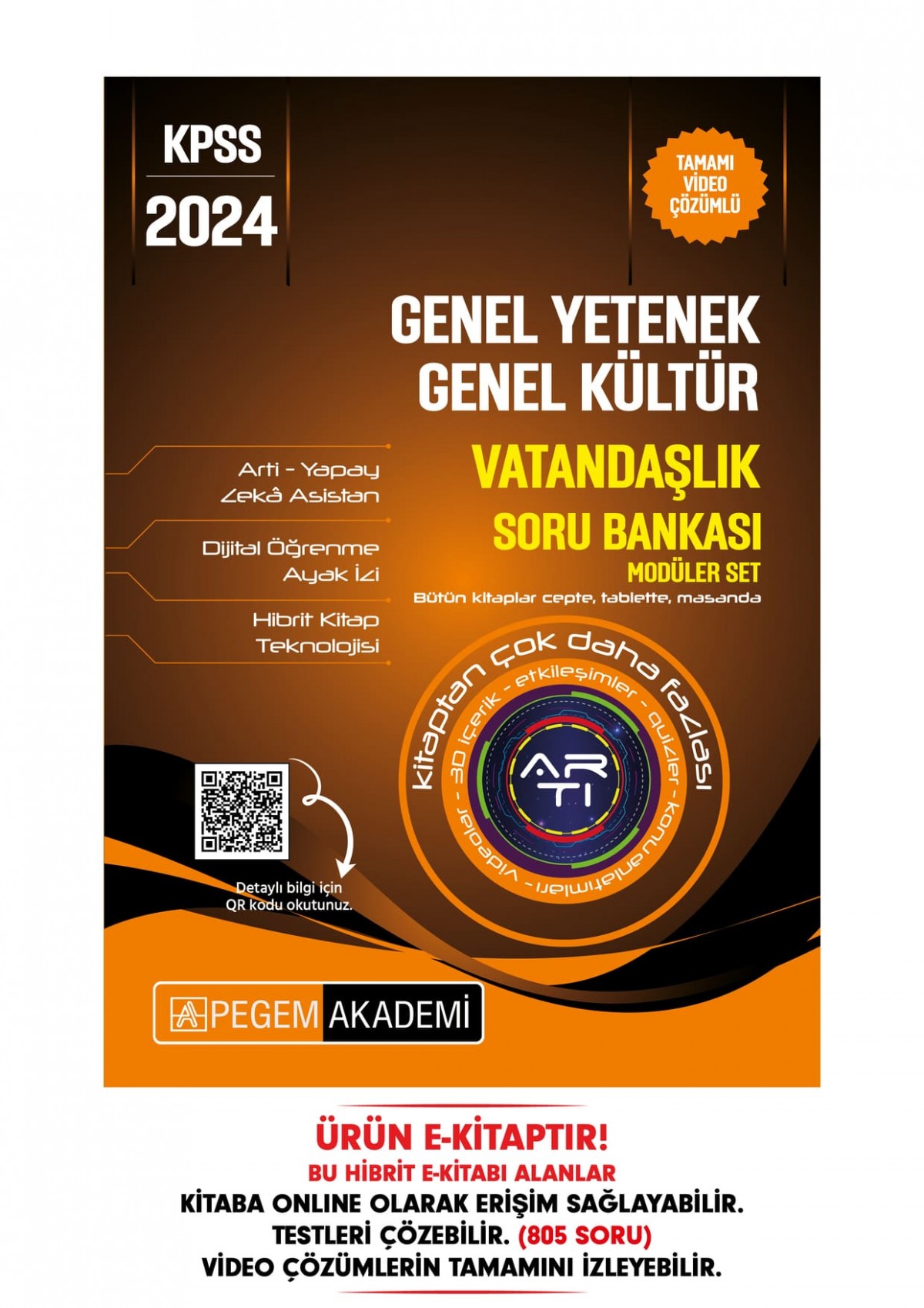 2024 KPSS Genel Yetenek Genel Kültür Vatandaşlık Soru Bankası Hibrit E-Kitap