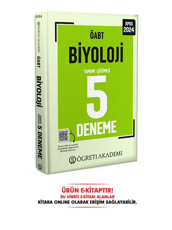 2024 ÖABT Biyoloji Öğretmenliği 5 Deneme E-Kitap