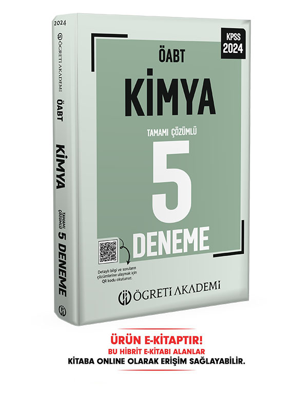 2024 ÖABT Kimya Öğretmenliği 5 Deneme E-Kitap 2024 ÖABT Kimya Öğretmenliği 5 Deneme E-Kitap
