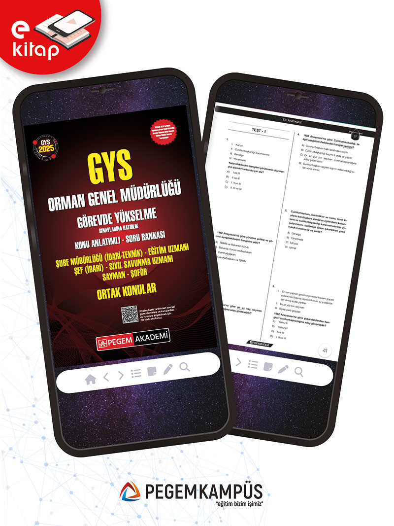 2025 GYS Orman Genel Müdürlüğü Görevde Yükselme Sınavlarına Hazırlık Konu Anlatımlı Soru Bankası E-Kitap - ORTAK KONULAR