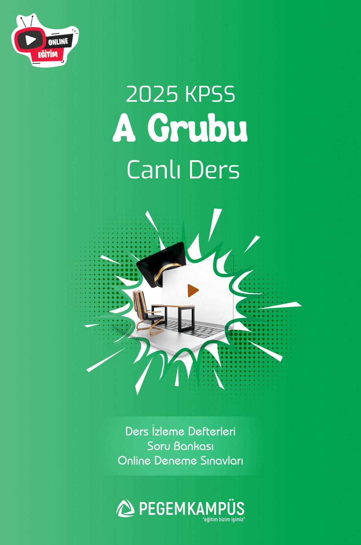 2025 KPSS A Grubu Canlı Ders + Ders İzleme Defteri + Soru Bankası