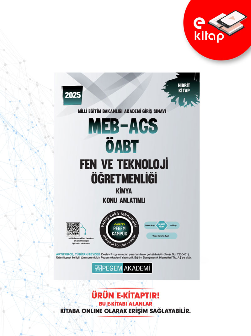 2025 MEB-AGS ÖABT Fen ve Teknoloji Öğretmenliği Kimya Konu Anlatımlı E-Kitap