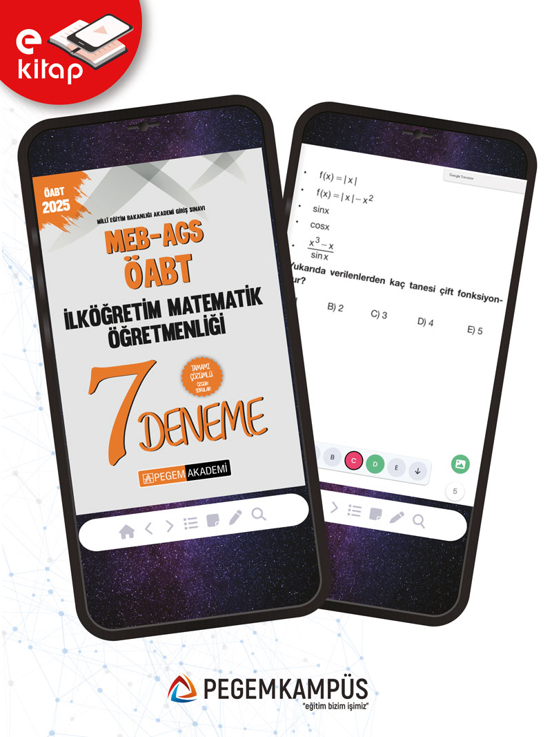 2025 MEB-AGS-ÖABT İlköğretim Matematik Öğretmenliği Tamamı Çözümlü 7 E-Deneme
