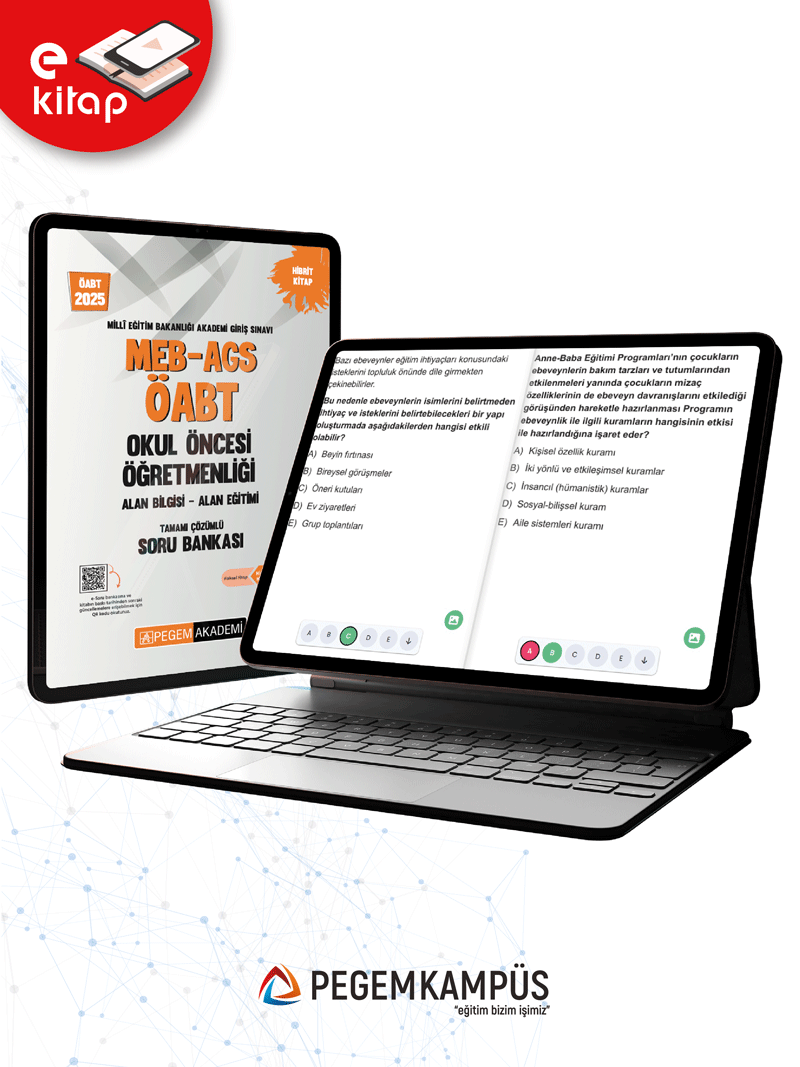 2025 MEB-AGS-ÖABT Okul Öncesi Öğretmenliği Alan Bilgisi - Alan Eğitimi Tamamı Çözümlü E-Soru Bankası