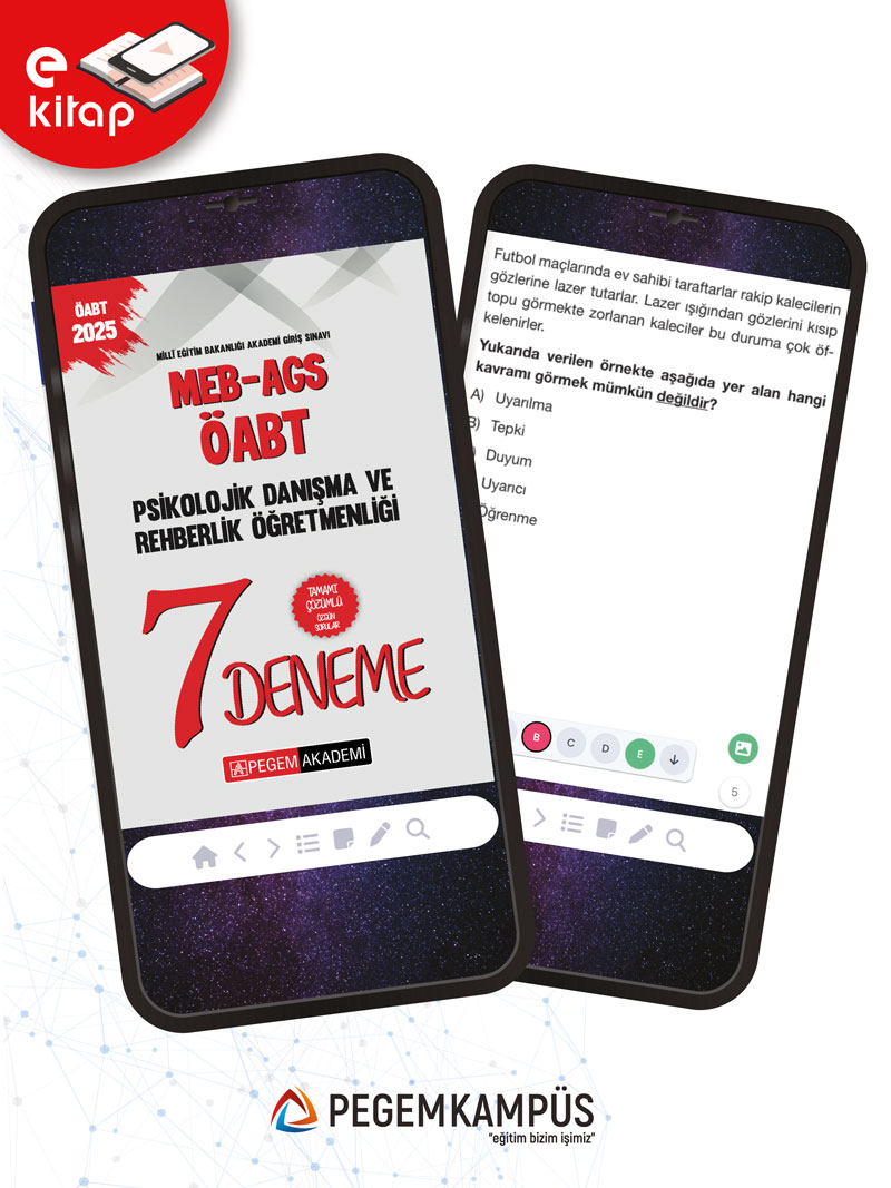 2025 MEB-AGS-ÖABT Psikolojik Danışma ve Rehberlik Öğretmenliği Tamamı Çözümlü 7 E-Deneme