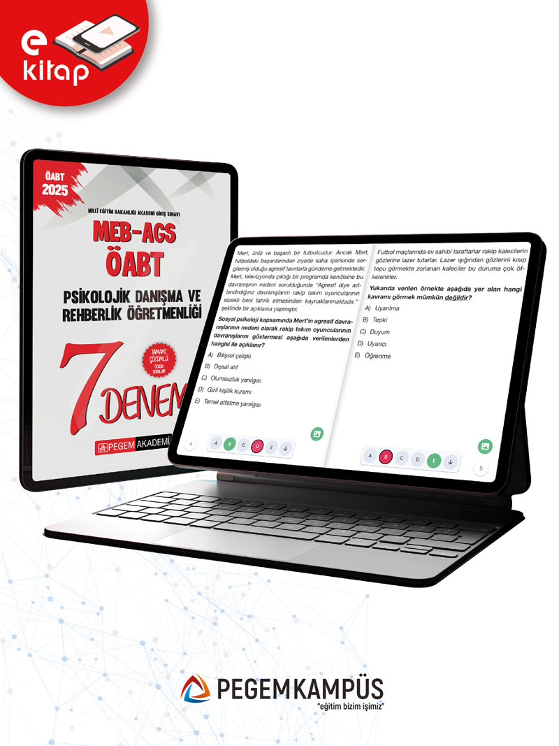 2025 MEB-AGS-ÖABT Psikolojik Danışma ve Rehberlik Öğretmenliği Tamamı Çözümlü 7 E-Deneme