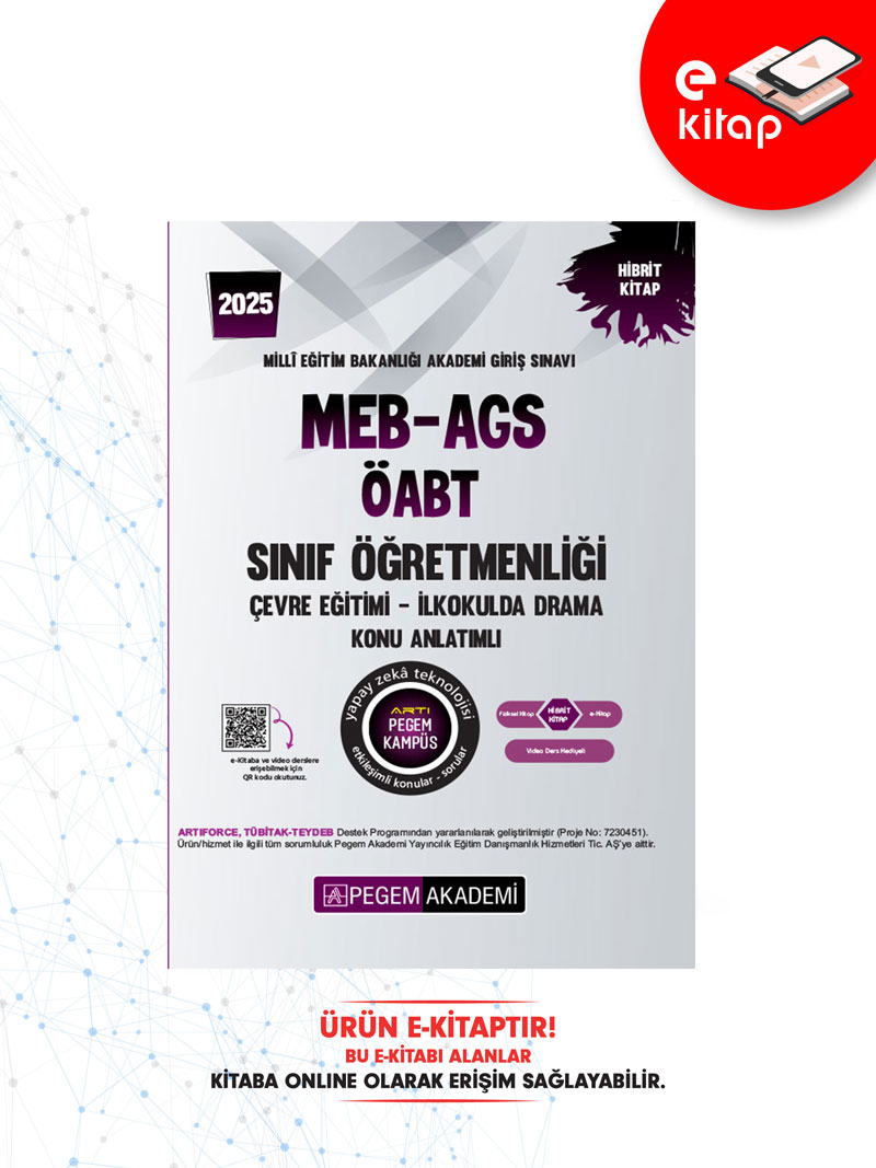 2025 MEB-AGS ÖABT Sınıf Öğretmenliği Çevre Eğitimi - İlkokulda Drama Konu Anlatımlı E-Kitap