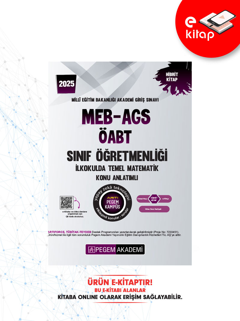 2025 MEB-AGS ÖABT Sınıf Öğretmenliği İlkokulda Temel Matematik Konu Anlatımlı E-Kitap