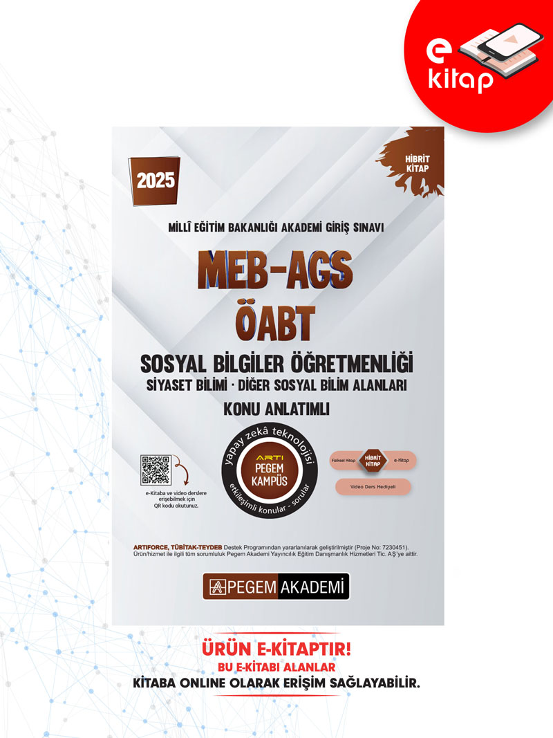 2025 MEB-AGS ÖABT Sosyal Bilgiler Öğretmenliği Siyaset Bilimi - Diğer Sosyal Bilim Dalları Konu Anlatımlı E-Kitap
