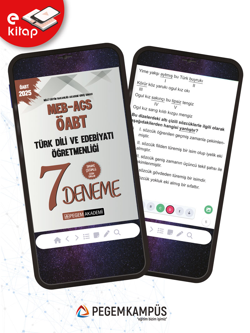2025 MEB-AGS-ÖABT Türk Dili ve Edebiyatı Öğretmenliği Tamamı Çözümlü 7 E-Deneme