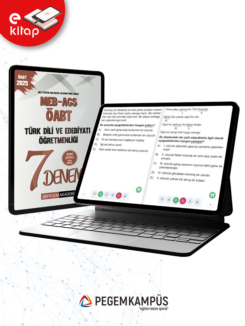 2025 MEB-AGS-ÖABT Türk Dili ve Edebiyatı Öğretmenliği Tamamı Çözümlü 7 E-Deneme