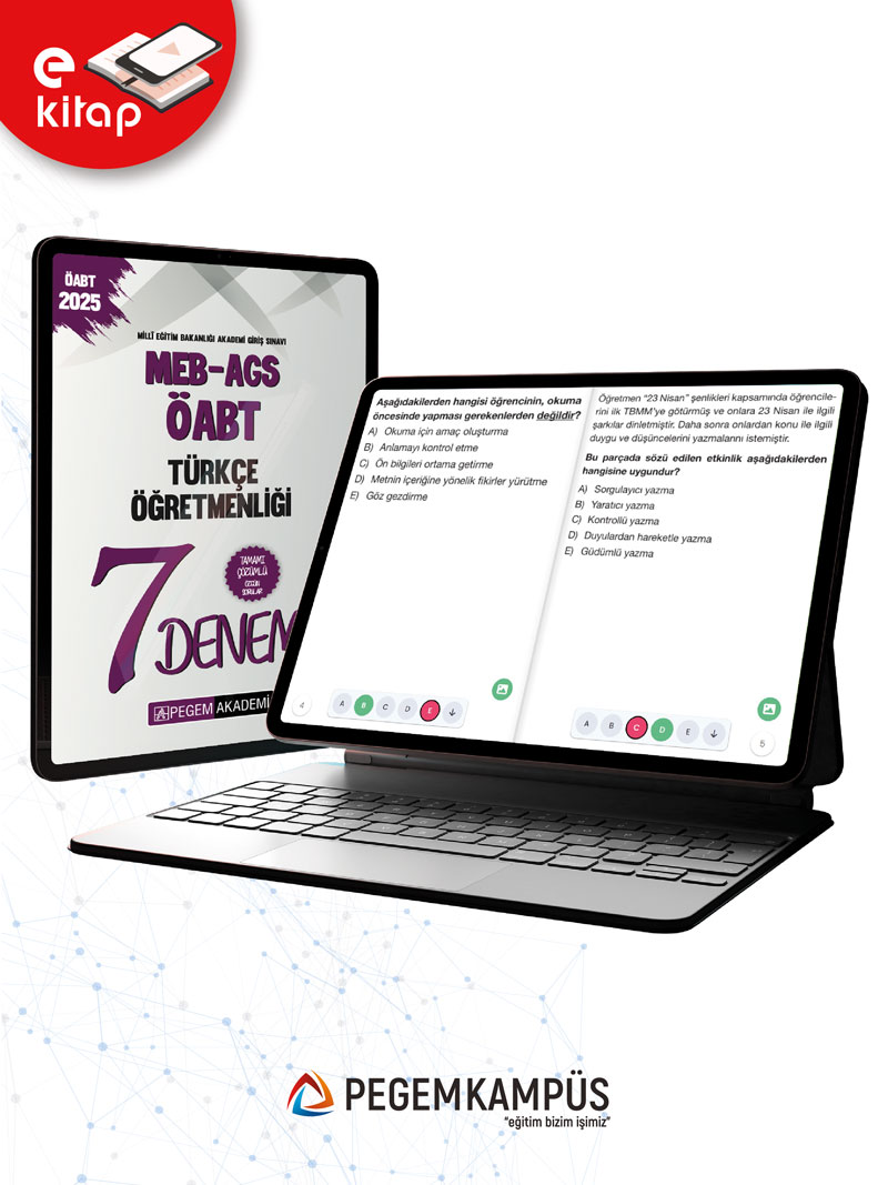 2025 MEB-AGS-ÖABT Türkçe Öğretmenliği Tamamı Çözümlü 7 E-Deneme
