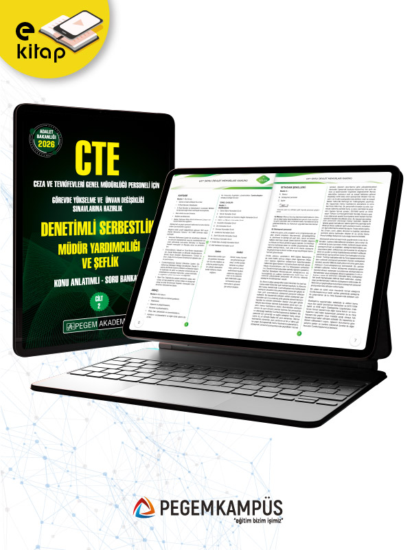 2026 CTE Adalet Bakanlığı Ceza ve Tevkifevleri Genel Müdürlüğü Görevde Yükselme ve Ünvan Değişikliği Sınavı Konu Anlatımlı Soru Bankası Denetimli Serbestlik Müdür Yardımcılığı ve Şeflik (Cilt-1 ve Cilt-2) E-Kitap