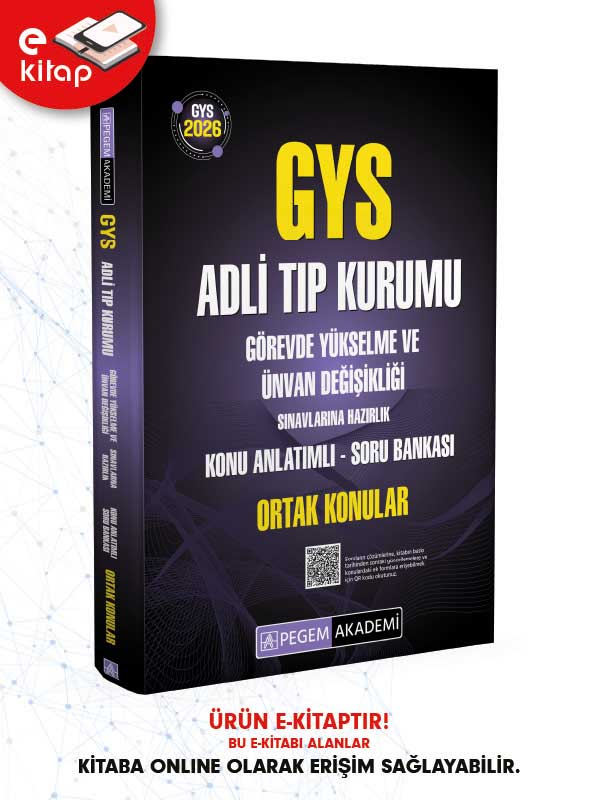 2026 GYS Adli Tıp Kurumu Görevde Yükselme ve Ünvan Değişikliği Sınavlarına Hazırlık Konu Anlatımlı Soru Bankası E-Kitap - ORTAK KONULAR 2026 GYS Adli Tıp Kurumu Görevde Yükselme ve Ünvan Değişikliği Sınavlarına Hazırlık Konu Anlatımlı Soru Bankası E-Kitap - ORTAK KONULAR