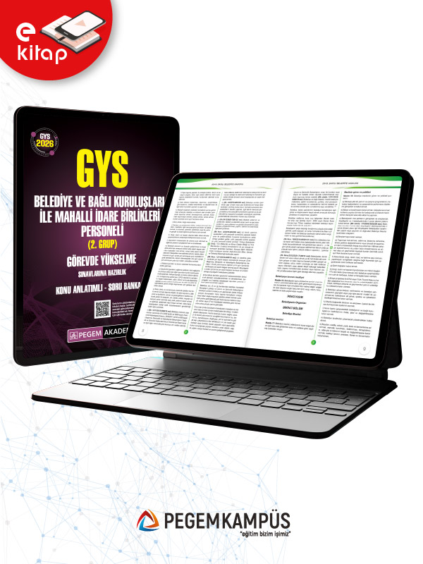 2026 GYS Belediye ve Bağlı Kuruluşları ile Mahalli İdare Birlikleri Personeli (2. Grup) Görevde Yükselme Sınavlarına Hazırlık Konu Anlatımlı Soru Bankası E-Kitap