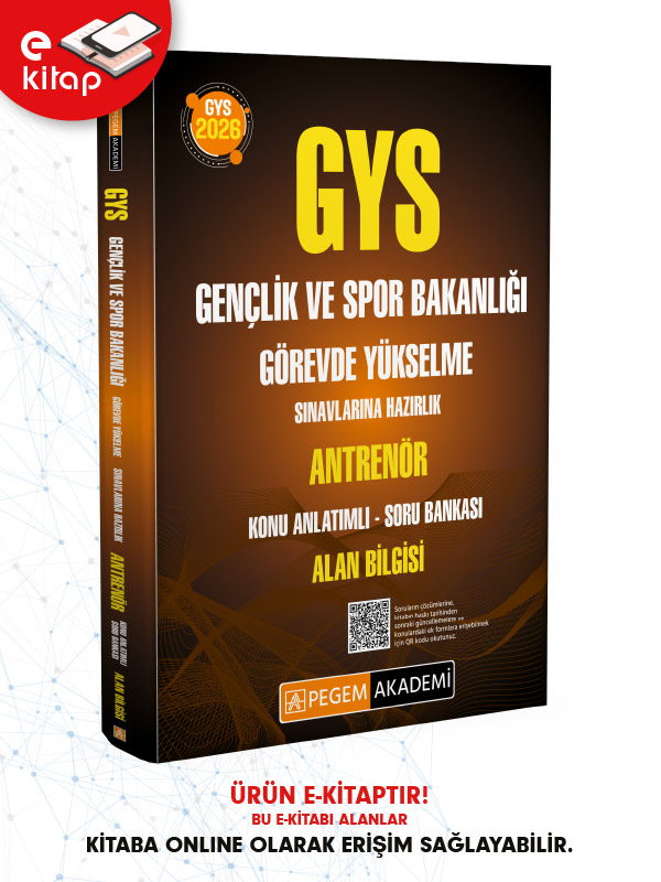 2026 GYS Gençlik ve Spor Bakanlığı Görevde Yükselme Sınavlarına Hazırlık ANTRENÖR Konu Anlatımlı Soru Bankası Alan Bilgisi E-Kitap 2026 GYS Gençlik ve Spor Bakanlığı Görevde Yükselme Sınavlarına Hazırlık ANTRENÖR Konu Anlatımlı Soru Bankası Alan Bilgisi E-Kitap