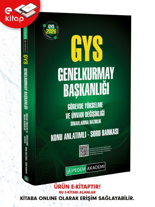 2026 GYS Genelkurmay Başkanlığı Görevde Yükselme ve Ünvan Değişikliği Sınavlarına Hazırlık Konu Anlatımlı Soru Bankası (e-kitap) 2026 GYS Genelkurmay Başkanlığı Görevde Yükselme ve Ünvan Değişikliği Sınavlarına Hazırlık Konu Anlatımlı Soru Bankası (e-kitap)