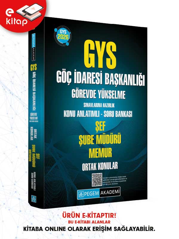2026 GYS Göç İdaresi Başkanlığı Görevde Yükselme Sınavlarına Hazırlık Konu Anlatımlı Soru Bankası E-Kitap ŞEF ŞUBE MÜDÜR MEMUR ORTAK KONULAR