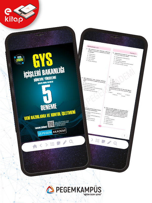 2026 GYS İçişleri Bakanlığı Görevde Yükselme Sınavlarına Hazırlık Tamamı Çözümlü 5 Deneme Veri Hazırlama ve Kontrol İşletmeni E-Kitap 2026 GYS İçişleri Bakanlığı Görevde Yükselme Sınavlarına Hazırlık Tamamı Çözümlü 5 Deneme Veri Hazırlama ve Kontrol İşletmeni E-Kitap