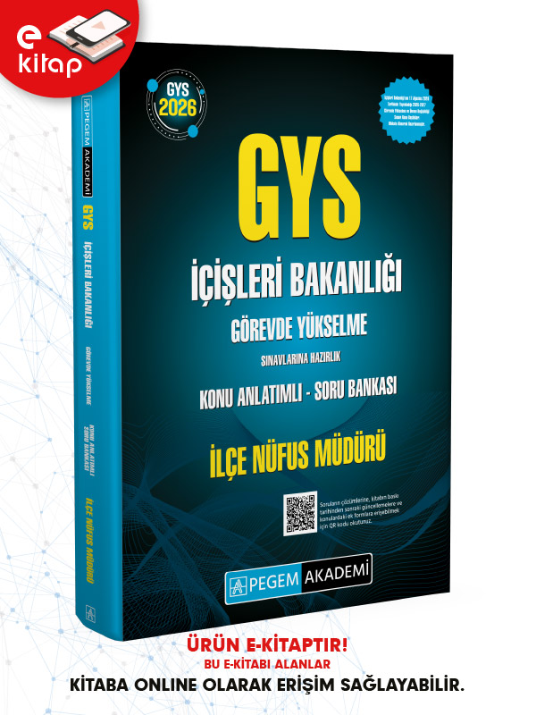 2026 GYS İçişleri Bakanlığı Görevde Yükselme Sınavlarına Hazırlık İlçe Nüfus Müdürü Konu Anlatımlı Soru Bankası E-Kitap