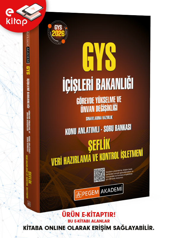 2026 GYS İçişleri Bakanlığı Görevde Yükselme ve Ünvan Değişikliği Sınavlarına Hazırlık Konu Anlatımlı Soru Bankası ŞEFLİK VERİ HAZIRLAMA ve KONTROL İŞLETMENİ E-Kitap 2026 GYS İçişleri Bakanlığı Görevde Yükselme ve Ünvan Değişikliği Sınavlarına Hazırlık Konu Anlatımlı Soru Bankası ŞEFLİK VERİ HAZIRLAMA ve KONTROL İŞLETMENİ E-Kitap