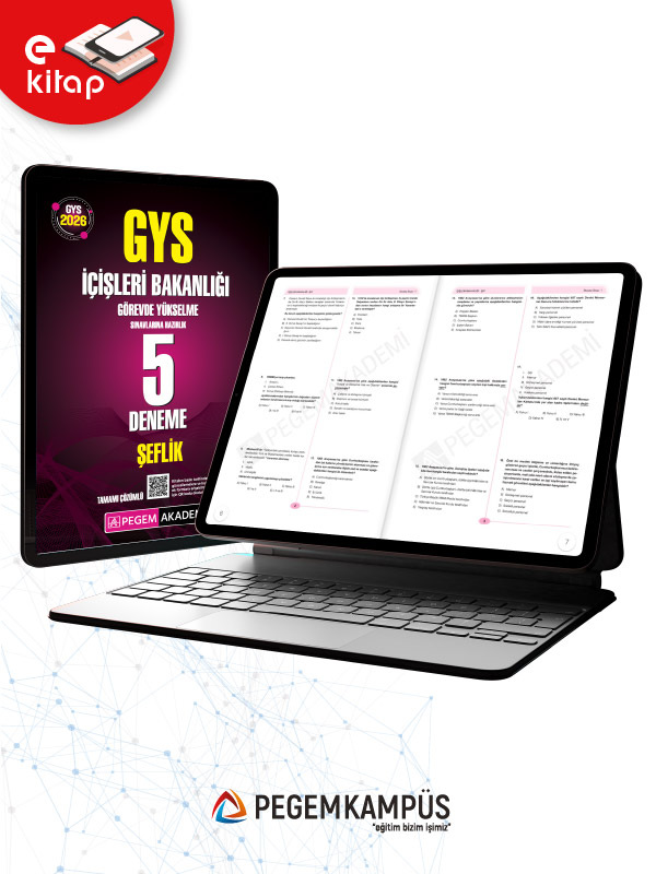 2026 GYS İçişleri Bakanlığı Görevde Yükselme Sınavlarına Hazırlık Tamamı Çözümlü 5 Deneme Şeflik E-Kitap 2026 GYS İçişleri Bakanlığı Görevde Yükselme Sınavlarına Hazırlık Tamamı Çözümlü 5 Deneme Şeflik E-Kitap