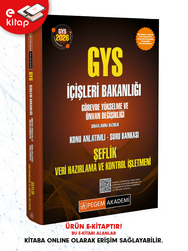 2026 GYS İçişleri Bakanlığı Görevde Yükselme ve Ünvan Değişikliği Sınavlarına Hazırlık Konu Anlatımlı Soru Bankası ŞEFLİK VERİ HAZIRLAMA ve KONTROL İŞLETMENİ E-Kitap 2026 GYS İçişleri Bakanlığı Görevde Yükselme ve Ünvan Değişikliği Sınavlarına Hazırlık Konu Anlatımlı Soru Bankası ŞEFLİK VERİ HAZIRLAMA ve KONTROL İŞLETMENİ E-Kitap