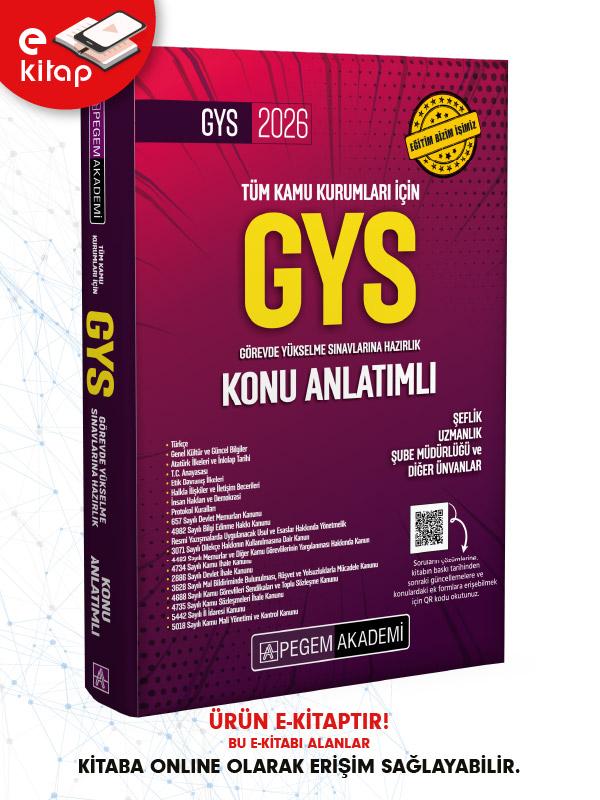 2026 GYS Tüm Kamu Kurumları İçin Görevde Yükselme Sınavlarına Hazırlık Konu Anlatımlı E-Kitap