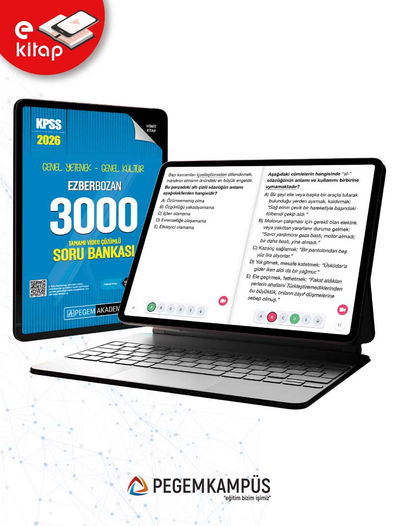 2026 KPSS Genel Yetenek Genel Kültür 3000 Tamamı Video Çözümlü Ezberbozan E-Soru Bankası