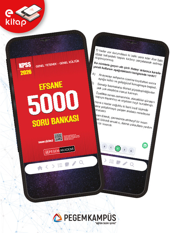 2026 KPSS Genel Yetenek Genel Kültür Efsane 5000 Tamamı Çözümlü E-Soru Bankası