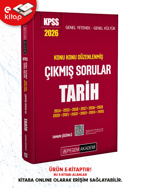 2026 KPSS Genel Yetenek Genel Kültür Konu Konu Düzenlenmiş Tamamı Çözümlü Çıkmış Sorular TARİH E-Kitap