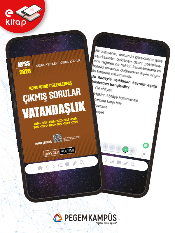 2026 KPSS Genel Yetenek Genel Kültür Konu Konu Düzenlenmiş Tamamı Çözümlü Çıkmış Sorular VATANDAŞLIK E-Kitap