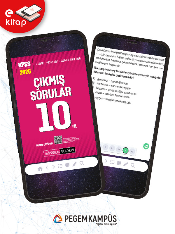 2026 KPSS Genel Yetenek Genel Kültür Tamamı Çözümlü Çıkmış Sorular 10 Yıl E-Kitap