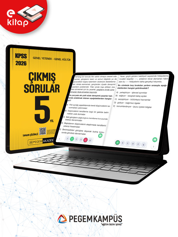 2026 KPSS Genel Yetenek Genel Kültür Tamamı Çözümlü Çıkmış Sorular 5 Yıl E-Kitap