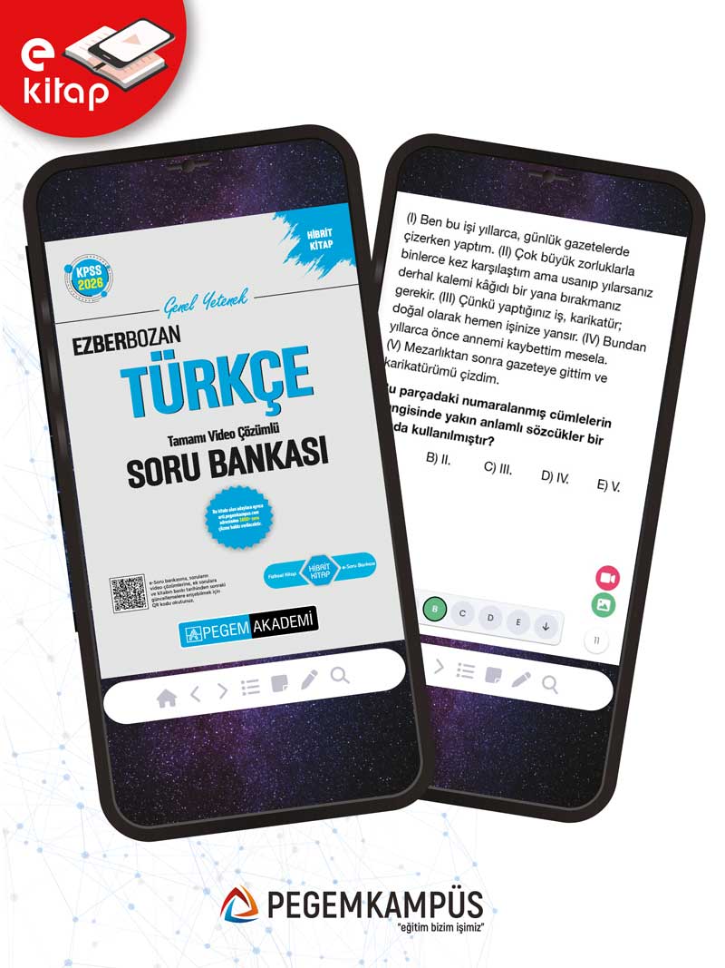 2026 KPSS Genel Yetenek Türkçe Tamamı Video Çözümlü Ezberbozan E-Soru Bankası
