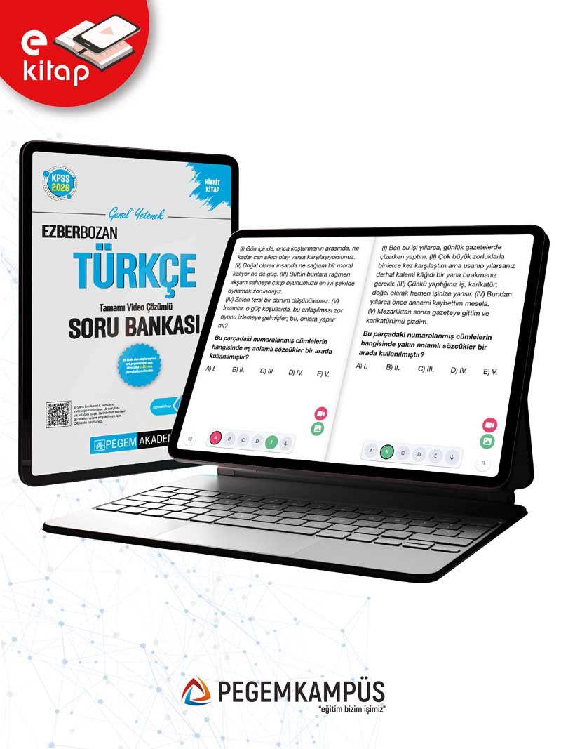 2026 KPSS Genel Yetenek Türkçe Tamamı Video Çözümlü Ezberbozan E-Soru Bankası