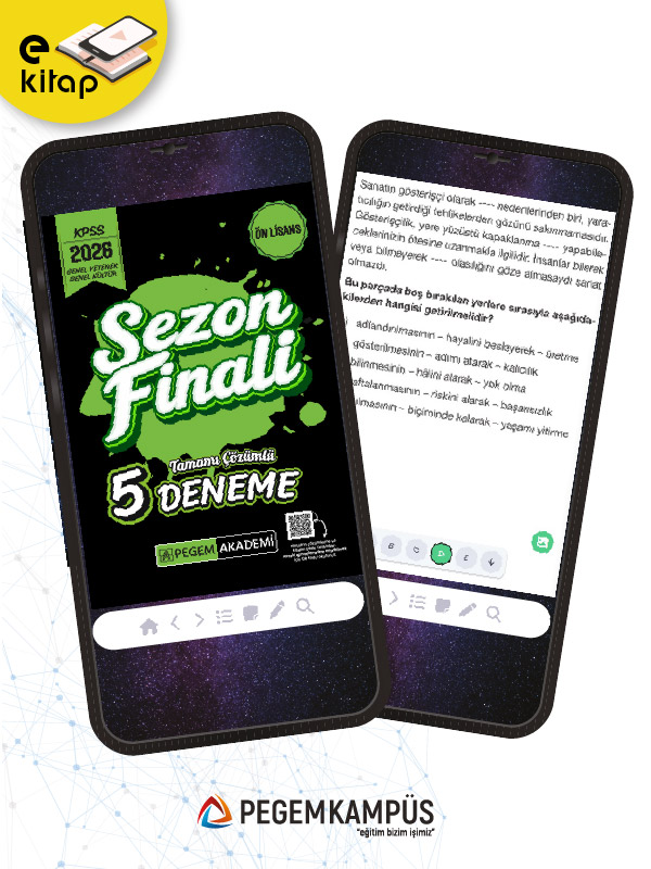 2026 KPSS Ön Lisans Genel Yetenek Genel Kültür Sezon Finali Tamamı Çözümlü 5 Deneme E-Kitap