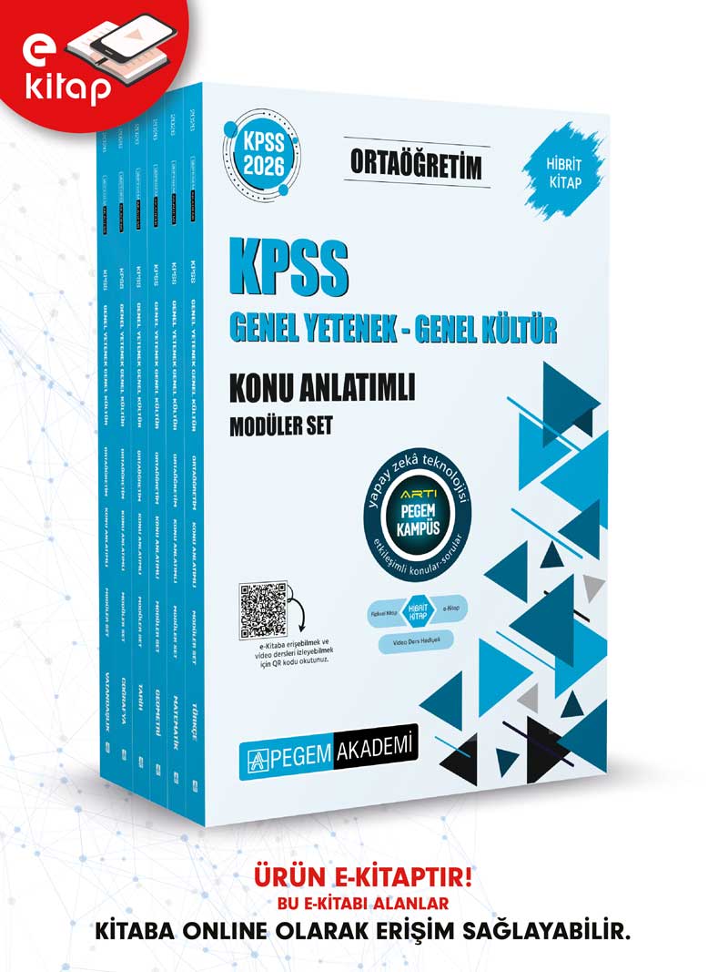 2026 KPSS Ortaöğretim Genel Yetenek Genel Kültür Konu Anlatımlı Modüler E-Kitap Seti 2026 KPSS Ortaöğretim Genel Yetenek Genel Kültür Konu Anlatımlı Modüler E-Kitap Seti