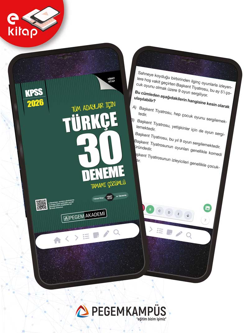 2026 KPSS Tüm Adaylar İçin Türkçe Tamamı Çözümlü 30 E-Deneme