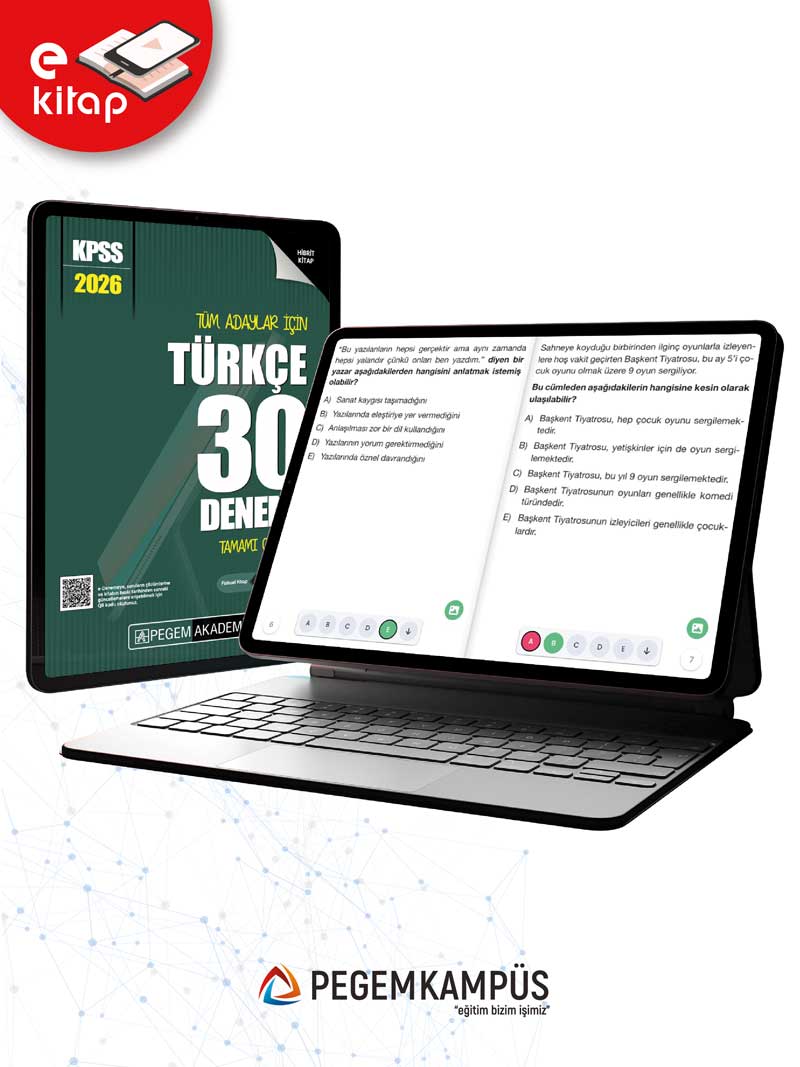 2026 KPSS Tüm Adaylar İçin Türkçe Tamamı Çözümlü 30 E-Deneme