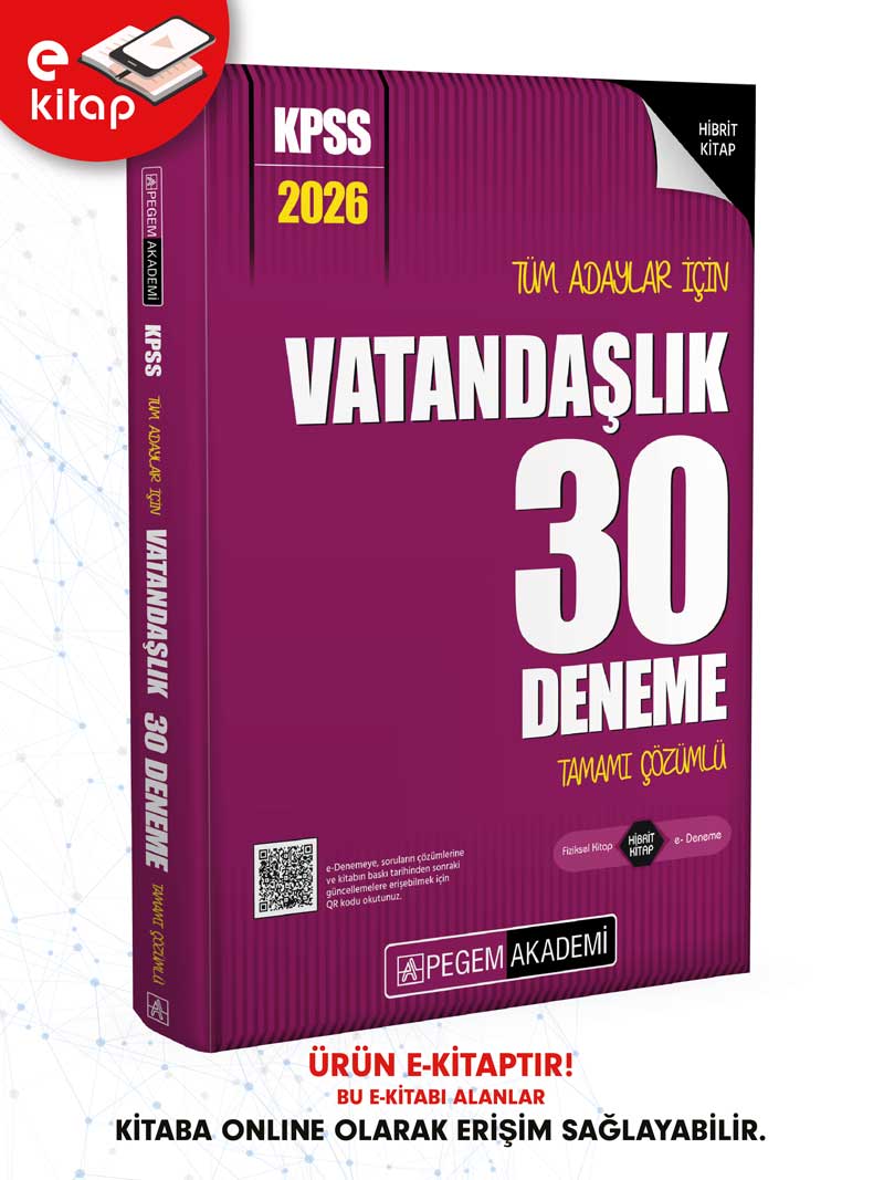 2026 KPSS Tüm Adaylar İçin Vatandaşlık Tamamı Çözümlü 30 E-Deneme
